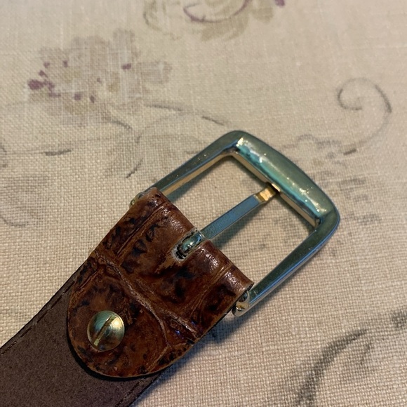 Piel Vacuno brown leather alligator look belt - Picture 3 of 9